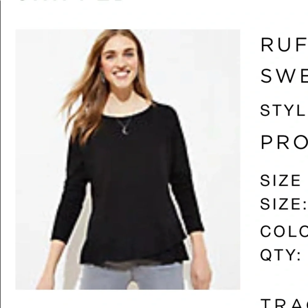 Loft Ruffle Top, Size S - Picture 2 of 10